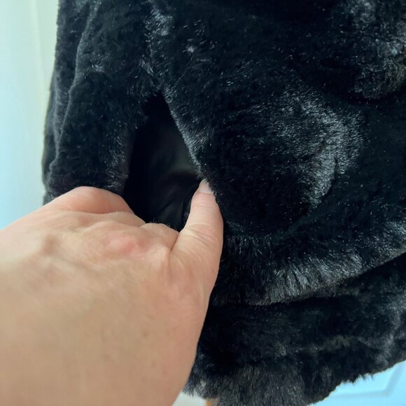 Nicole Miller Womens Black Faux Fur Quilted Reversible Sleeveless Vest Small - Picture 12 of 14